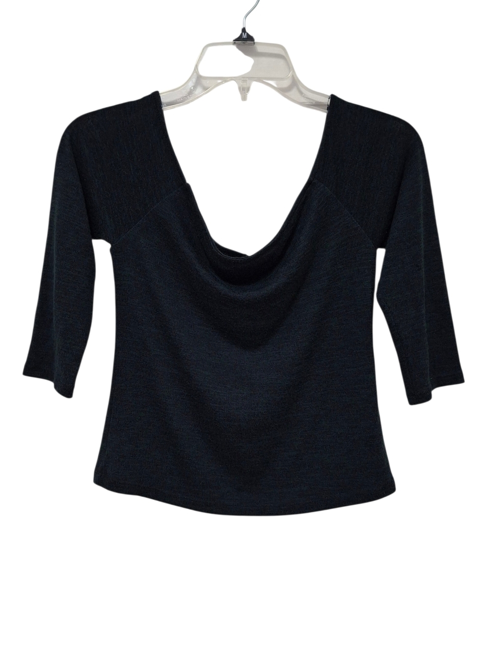 Rag & Bone/Jean Donna Off The Shoulder 3/4 Sleeve Top Scarab/Black Size Medium
